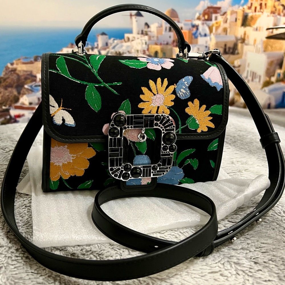 Kate Spade Lovitt Buckled Floral Jacquard Small Top-handle Crossbody